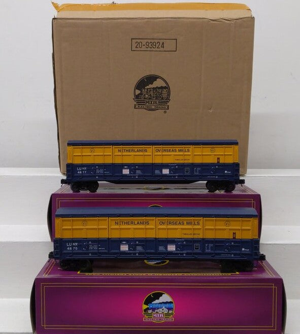MTH 20-93924 O Gauge Netherlands 55' All-Door Box Car Set #4875/4877 EX/Box