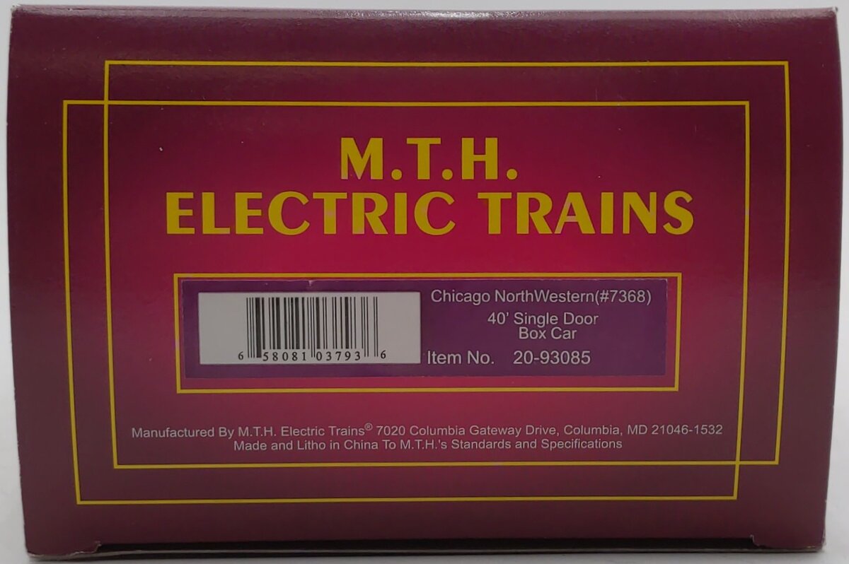 MTH 20-93085 CNW 40' Single Door Boxcar #7368 LN/Box