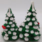 Dept 56 50161 Ceramic Double Snow Covered Trees w/ Red Birds EX