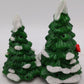 Dept 56 50161 Ceramic Double Snow Covered Trees w/ Red Birds EX