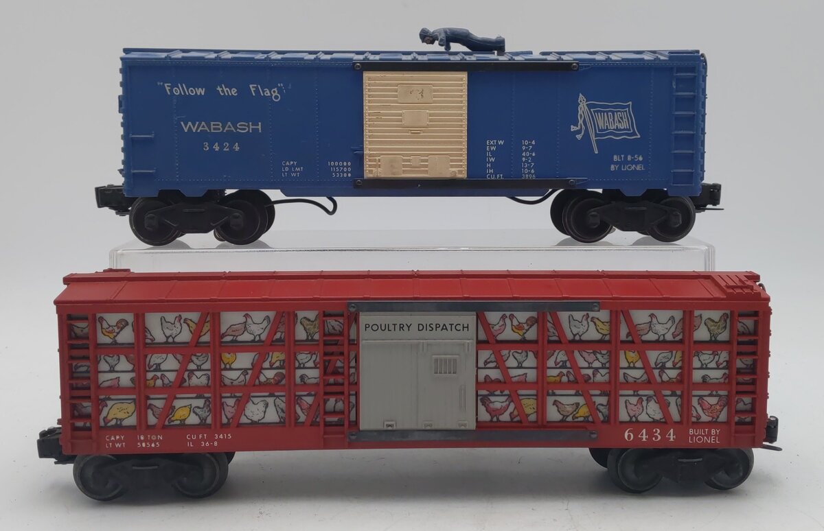 Lionel Vintage O Gauge Operating Freight Cars: 3424, 6434 [2] EX