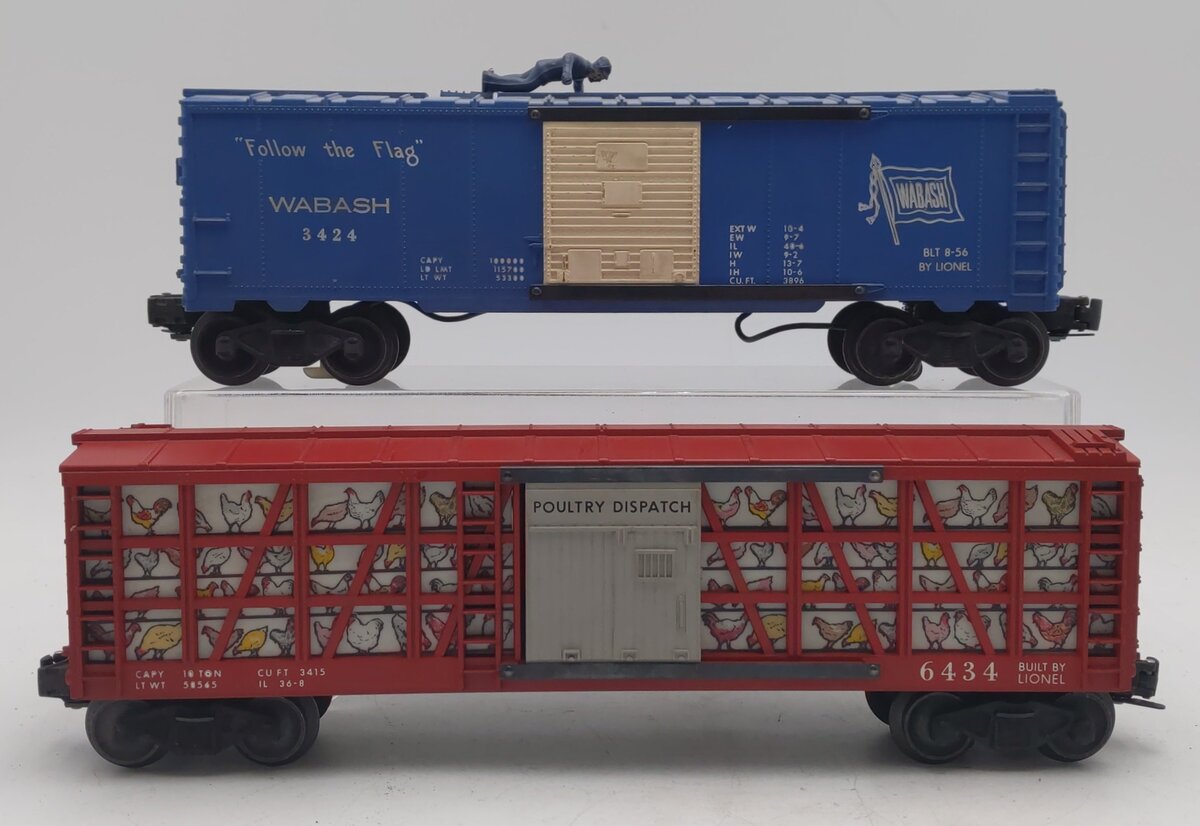 Lionel Vintage O Gauge Operating Freight Cars: 3424, 6434 [2] EX