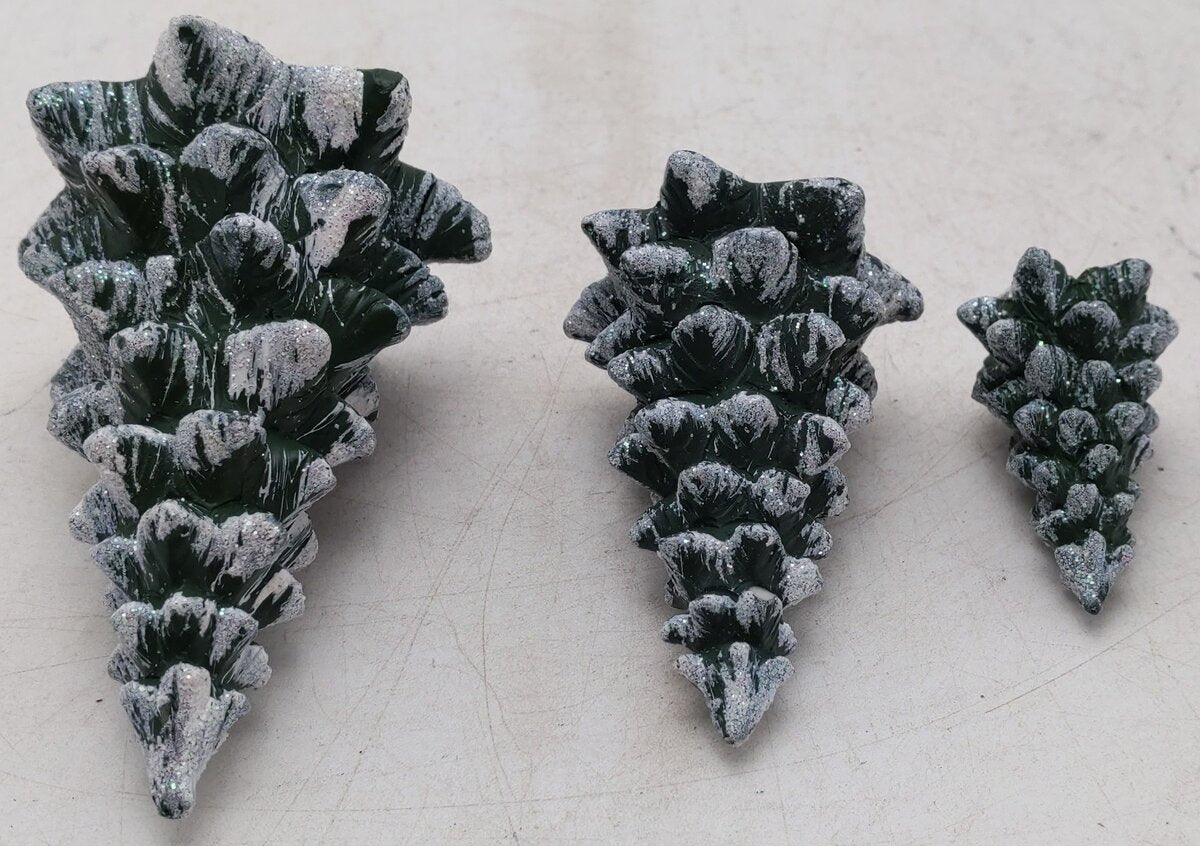 Dept 56 Ceramic Evergreen Trees (Set of 3) EX