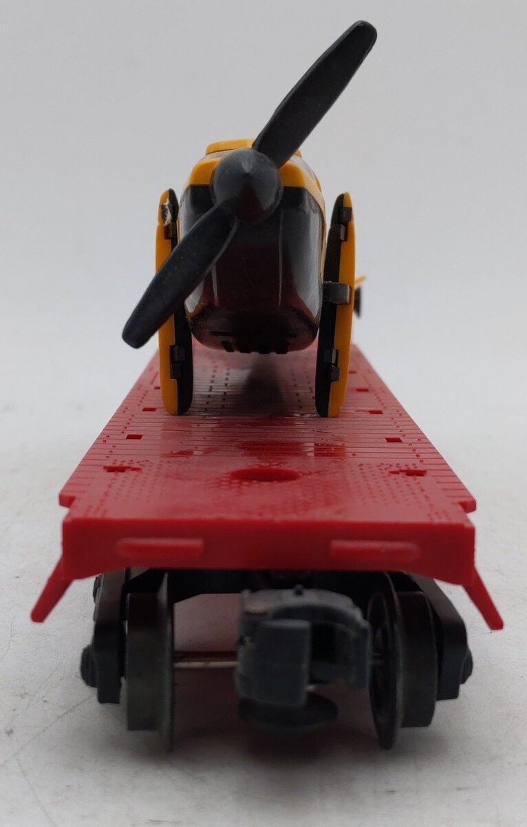 Lionel 6800 Vintage O Flatcar with Yellow over Black Airplane VG