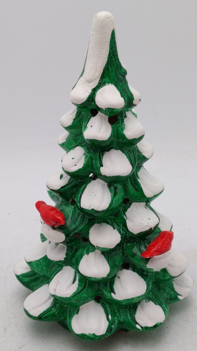 Dept 56 5080-6 Snow Village Large Lighted Single Tree EX
