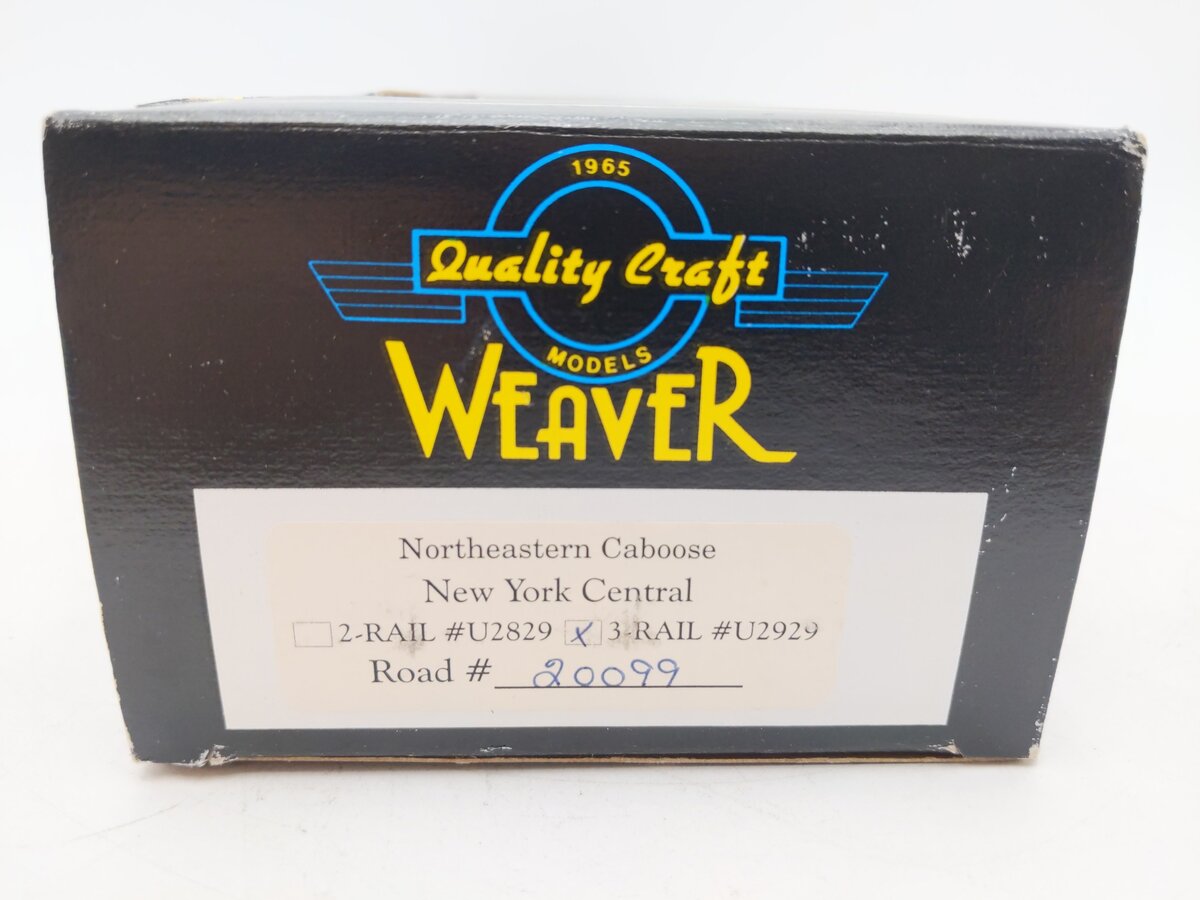 Weaver U2929 O Gauge New York Central Caboose #20099 - 3 Rail EX/Box