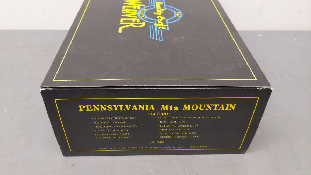 Weaver 6755 BRASS PRR 4-8-2 M1a Mountain Steam Engine & Tender #6755 (3 Rail) EX/Box