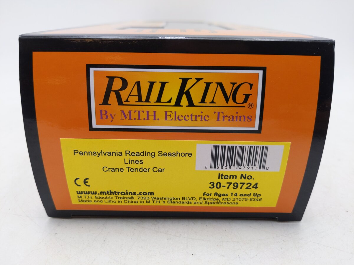 MTH 30-79724 O Gauge Pennsylvania Reading Seashore Lines Crane Tender Car LN/Box