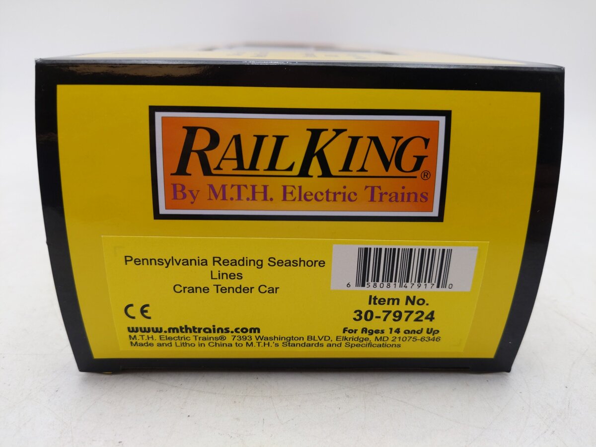 MTH 30-79724 O Gauge Pennsylvania Reading Seashore Lines Crane Tender Car LN/Box