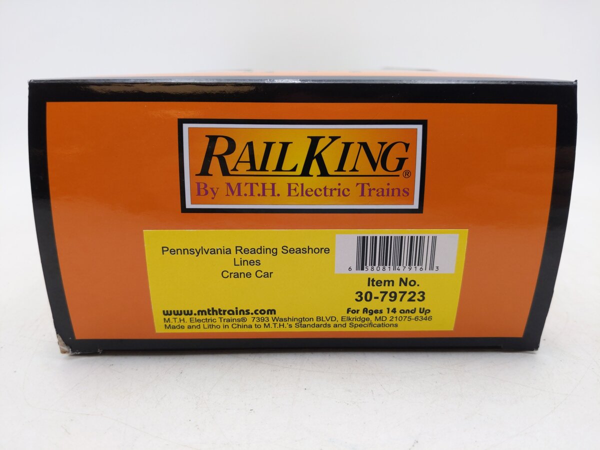 MTH 30-79723 O Gauge Pennsylvania Reading Seashore Lines Crane Car EX/Box