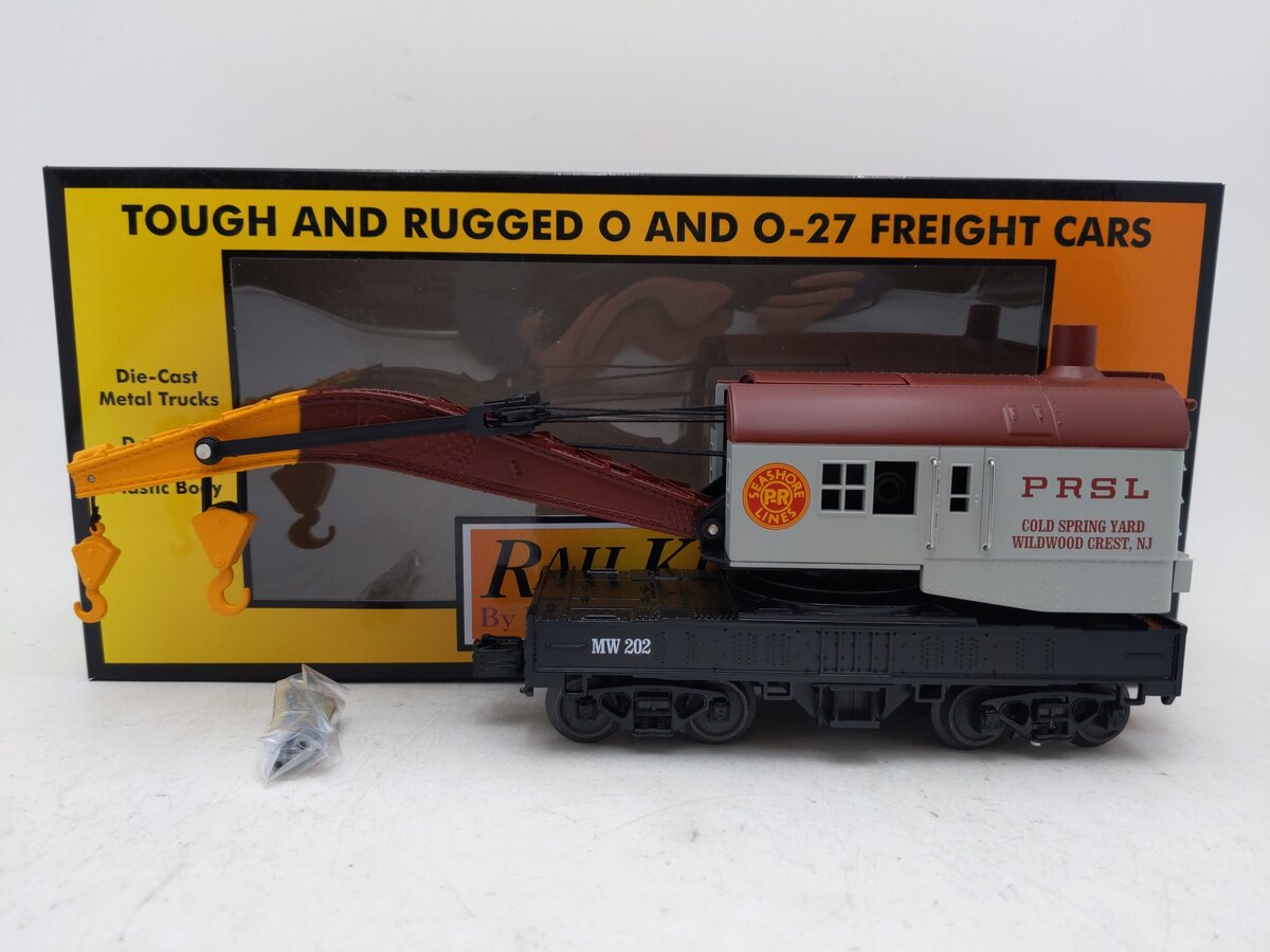MTH 30-79723 O Gauge Pennsylvania Reading Seashore Lines Crane Car EX/Box