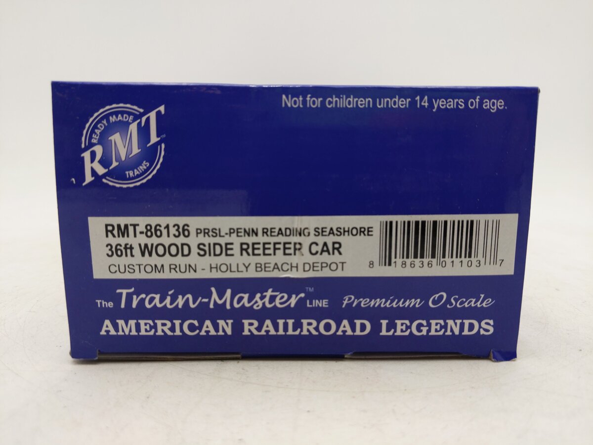 RMT 86136 O Gauge Pennsylvania-Reading Seashore Lines 36ft Reefer Car NIB