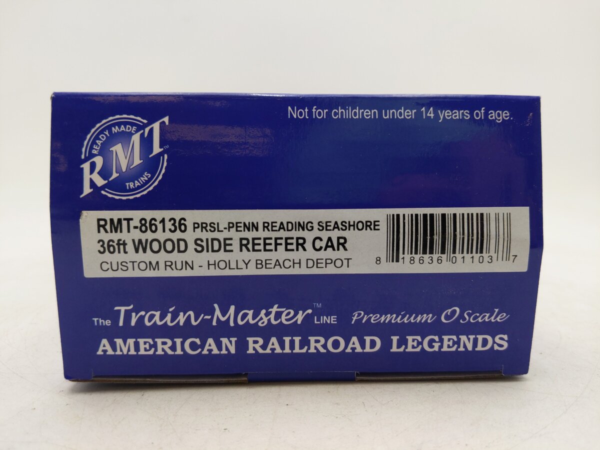 RMT 86136 O Gauge Pennsylvania-Reading Seashore Lines 36ft Reefer Car NIB