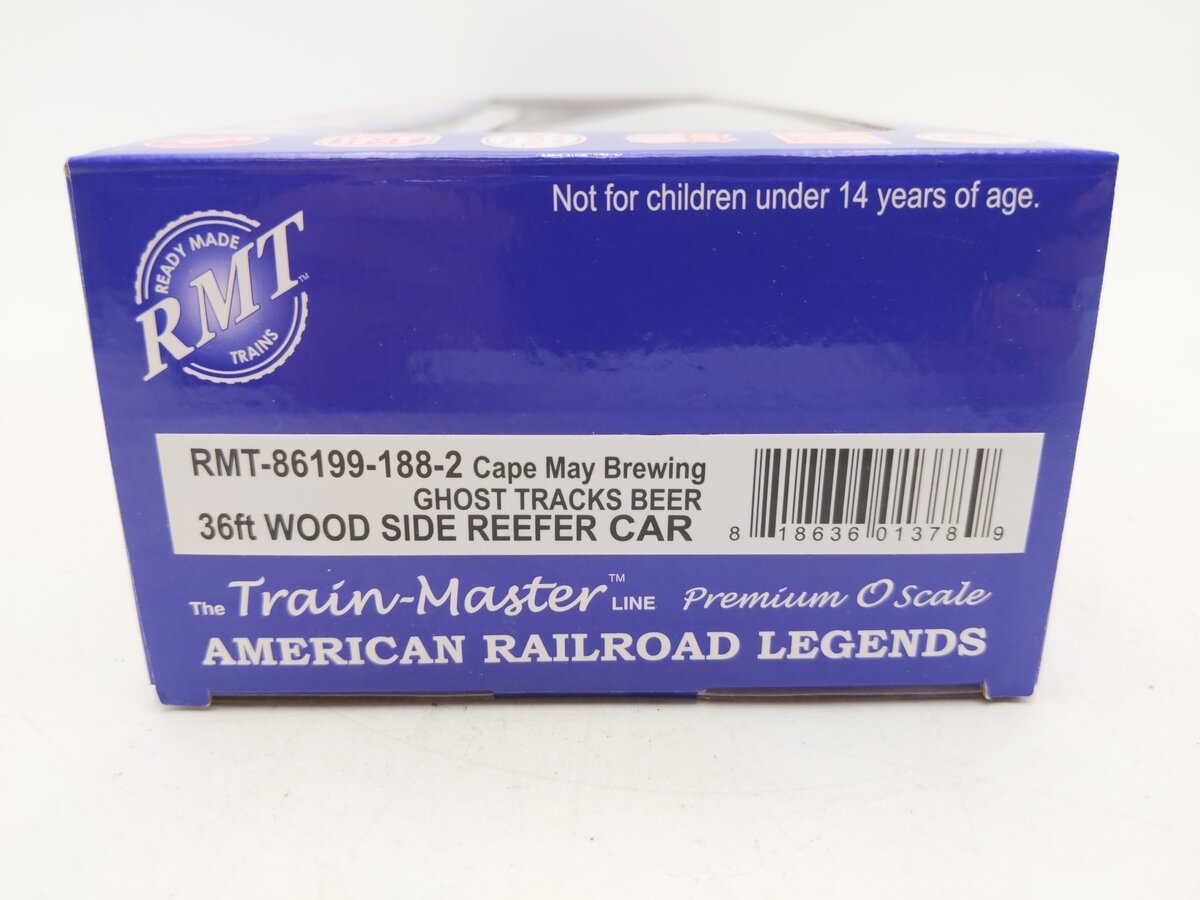 RMT 86199-188-2 O Gauge Cape May Brewing Ghost Tracks Beer 36ft Woodside Reefer NIB