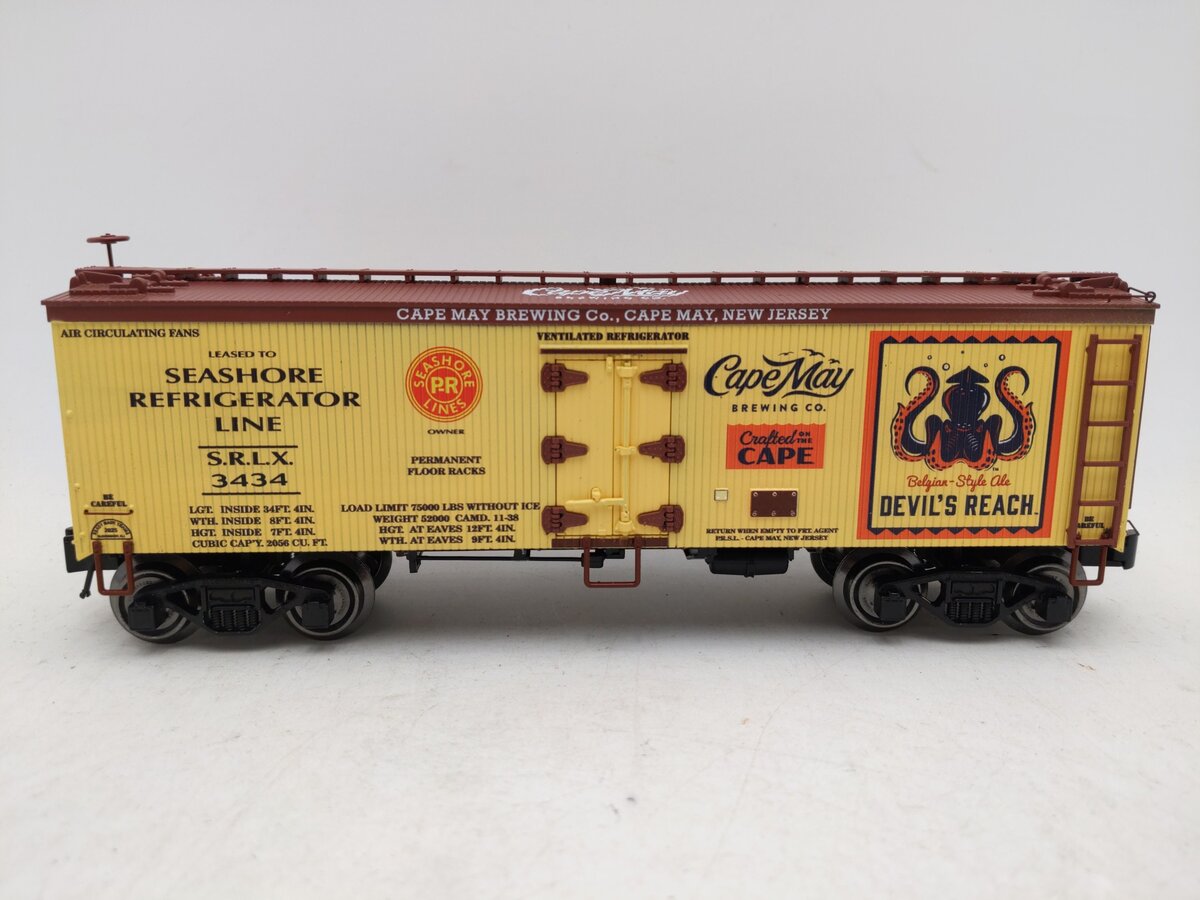 RMT 86199-188-3 O Gauge Cape-May Brewing Devils Reach Beer Woodside Reefer Car EX/Box