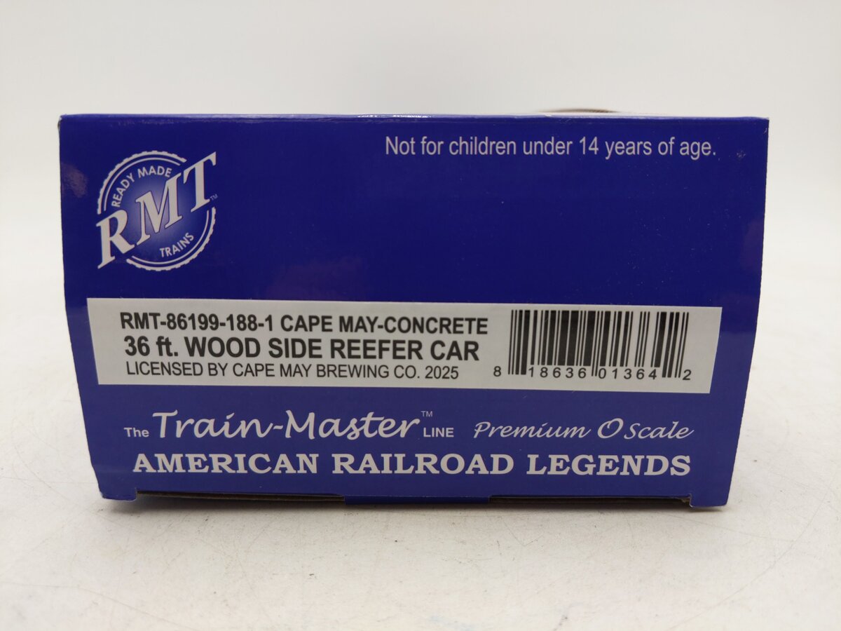 RMT 86199-188-1 O Concrete Ship Cape May Brewing Woodside Reefer Car NIB