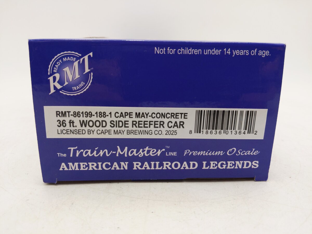RMT 86199-188-1 O Concrete Ship Cape May Brewing Woodside Reefer Car NIB