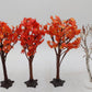 Dept 56 Assorted Fall Trees w/ Flexible Vinyl Branches [4] EX