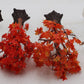 Dept 56 Assorted Fall Trees w/ Flexible Vinyl Branches [4] EX