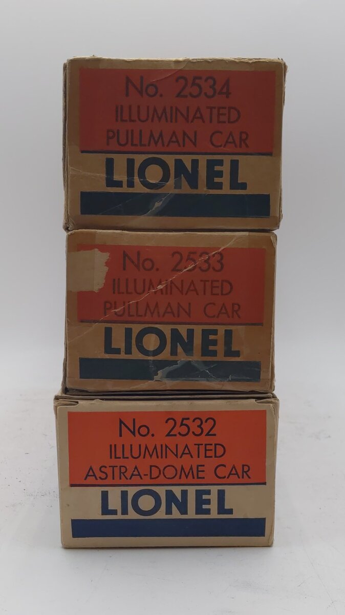 Lionel Vintage O Lionel Lines Passenger Cars: 2532, 2533, 2534 [3] EX/Box