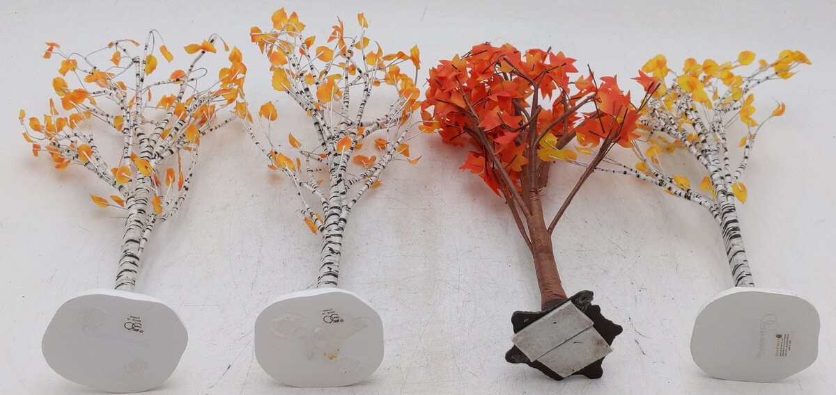 Dept 56 Assorted Fall Trees w/ Flexible Vinyl Branches  [4] EX