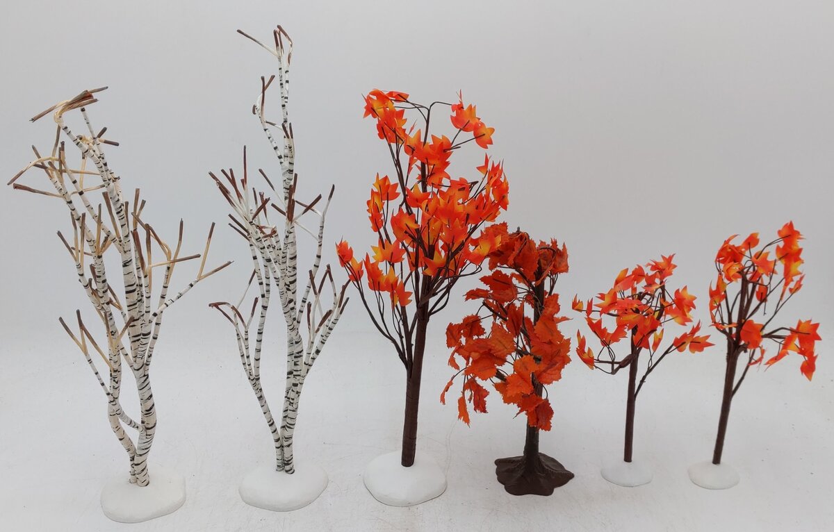 Dept 56 Assorted Fall Trees w/ Flexible Vinyl Branches  [6]