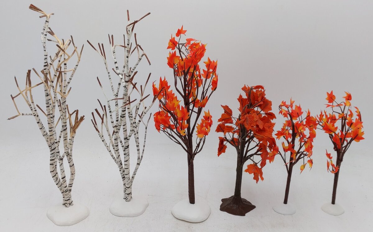 Dept 56 Assorted Fall Trees w/ Flexible Vinyl Branches  [6]