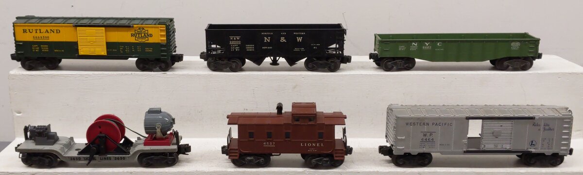 Lionel Vintage O Gauge Freight Cars #6464,22000,3650,6462,6557,6464300 [6] VG