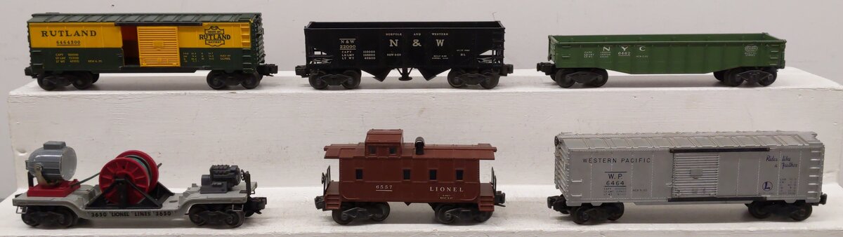 Lionel Vintage O Gauge Freight Cars #6464,22000,3650,6462,6557,6464300 [6] VG