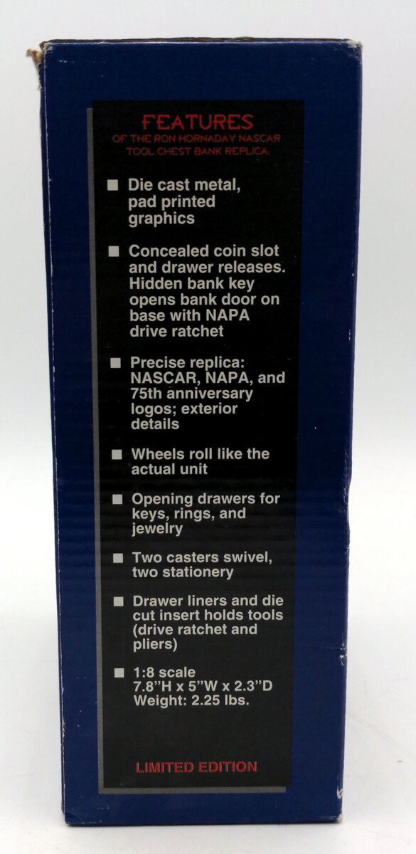 Crown Premiums RHR B2000 1:8 Scale Diecast Ron Hornday Nascar Tool Chest Bank NIB