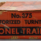 Lionel 375 Vintage O Motorized Turntable VG/Box