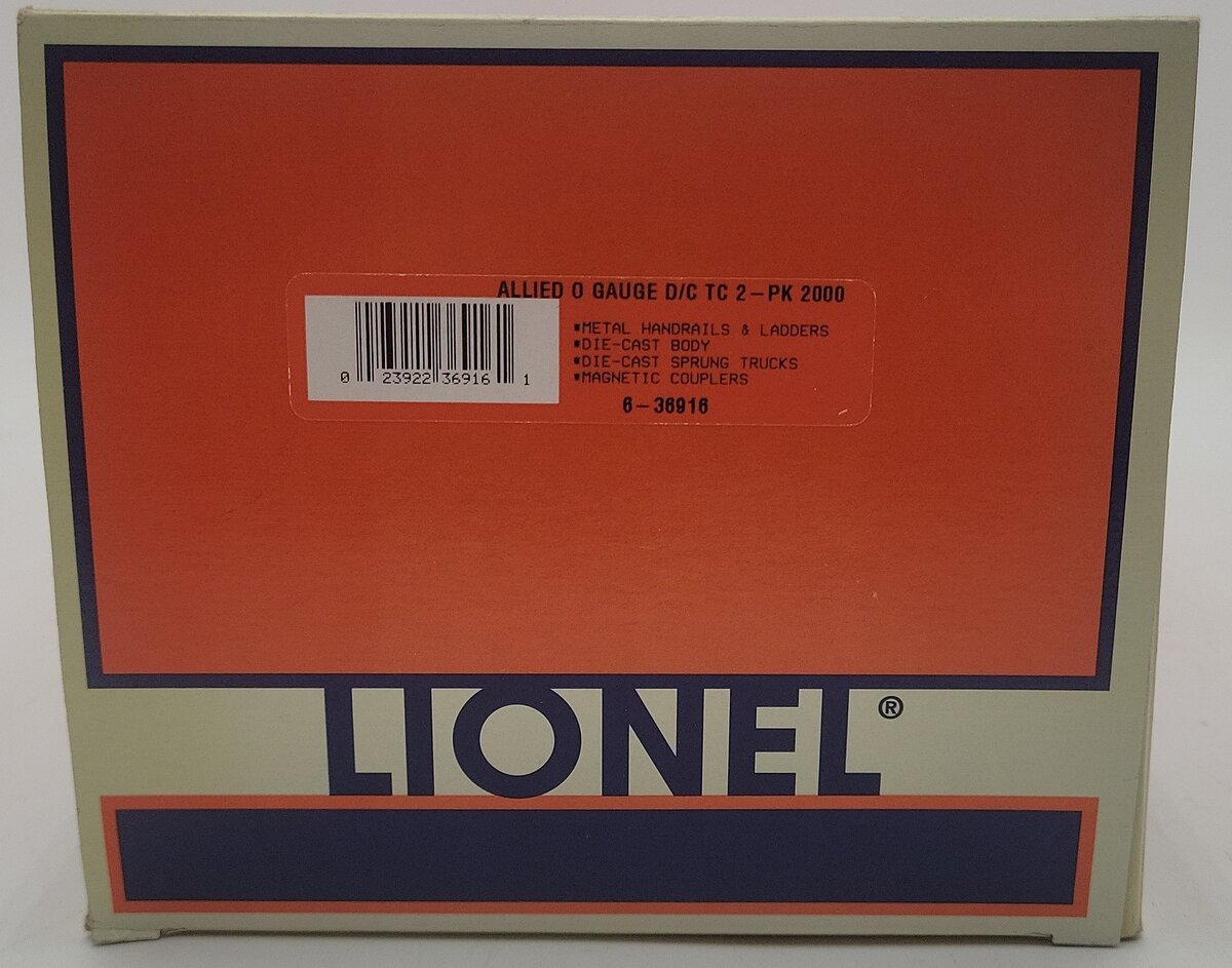 Lionel 6-36916 O Gauge Allied Chemical 1 Dome Tank Car (Set of 2) EX/Box