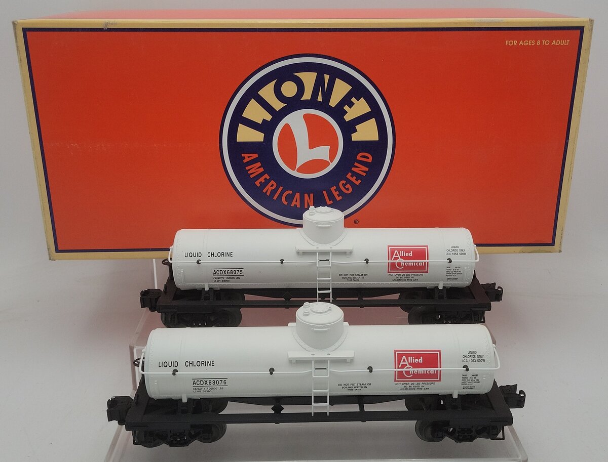 Lionel 6-36916 O Gauge Allied Chemical 1 Dome Tank Car (Set of 2) EX/Box