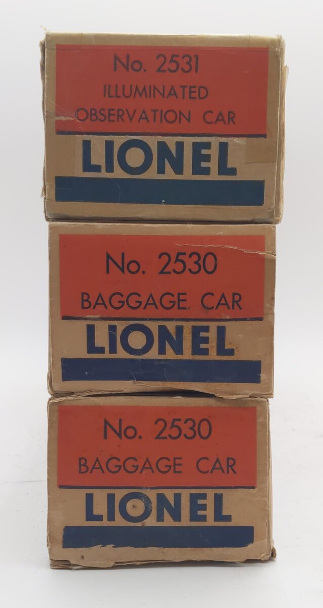 Lionel Vintage O Lionel Lines Passenger Cars: 2530, 2530, 2531 [3] EX/Box