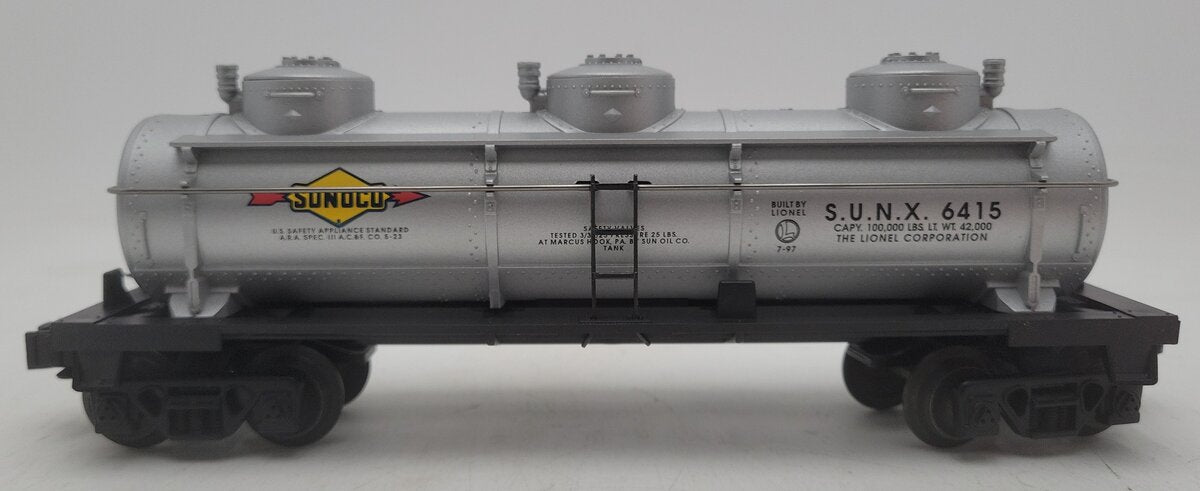 Lionel 6-16152 O Gauge Sunoco 3-Dome Tank Car #6415 EX/Box