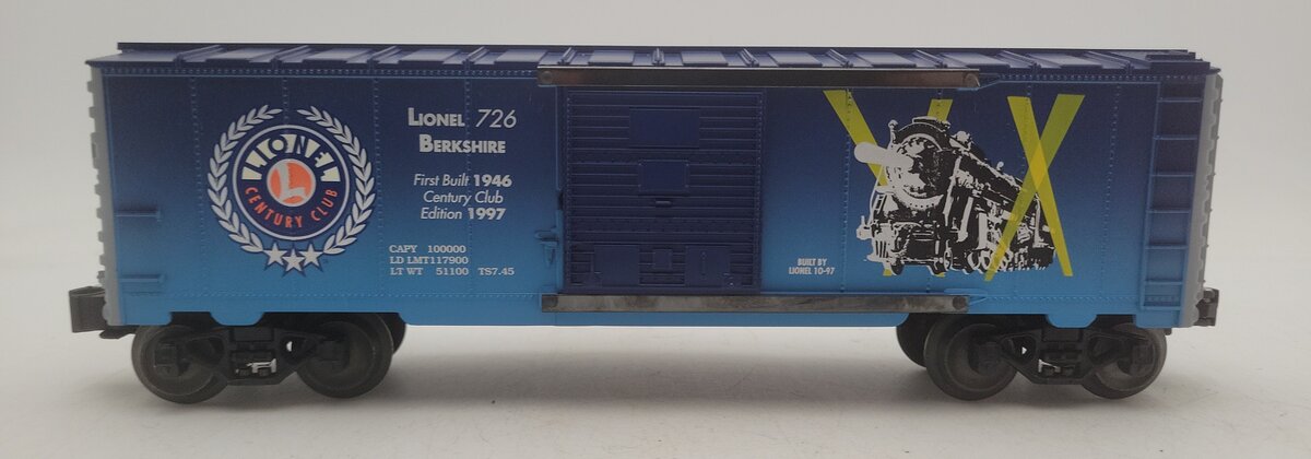 Lionel 6-29226 O Gauge 726 Berkshire Century Club Boxcar #726 EX/Box