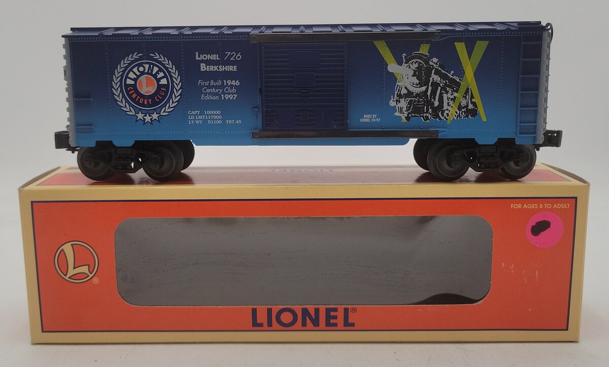 Lionel 6-29226 O Gauge 726 Berkshire Century Club Boxcar #726 EX/Box