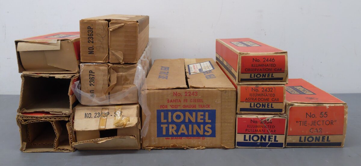 Lionel Vintage O Gauge Empty Boxes: 55, 2243, 2363, 2367, 2432, 2446, 2534 [11]