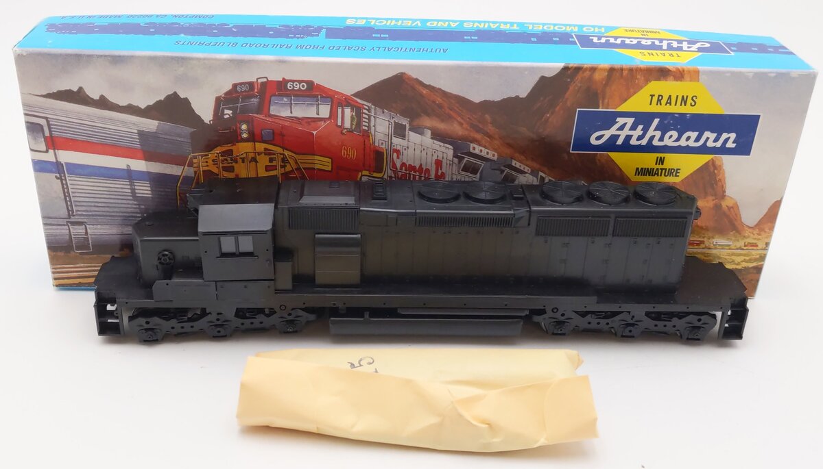 Athearn 4400 HO Undecorated SD40-2 Powered Diesel Locomotive VG/Box