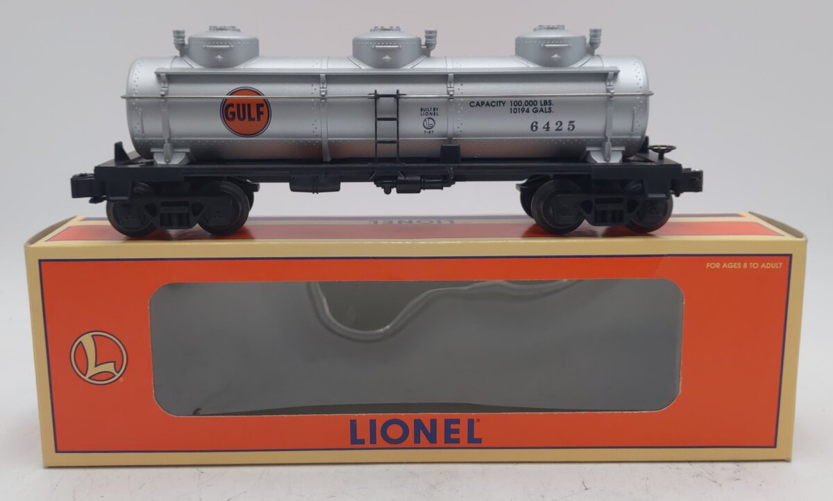 Lionel 6-19612 O Gauge Gulf Triple Dome Tank Car #6425 EX/Box