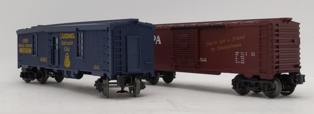 Lionel O Gauge Box & Tool Car: I love PA#6-19906,1989 Railroad Club#6-16802 [2] LN/Box