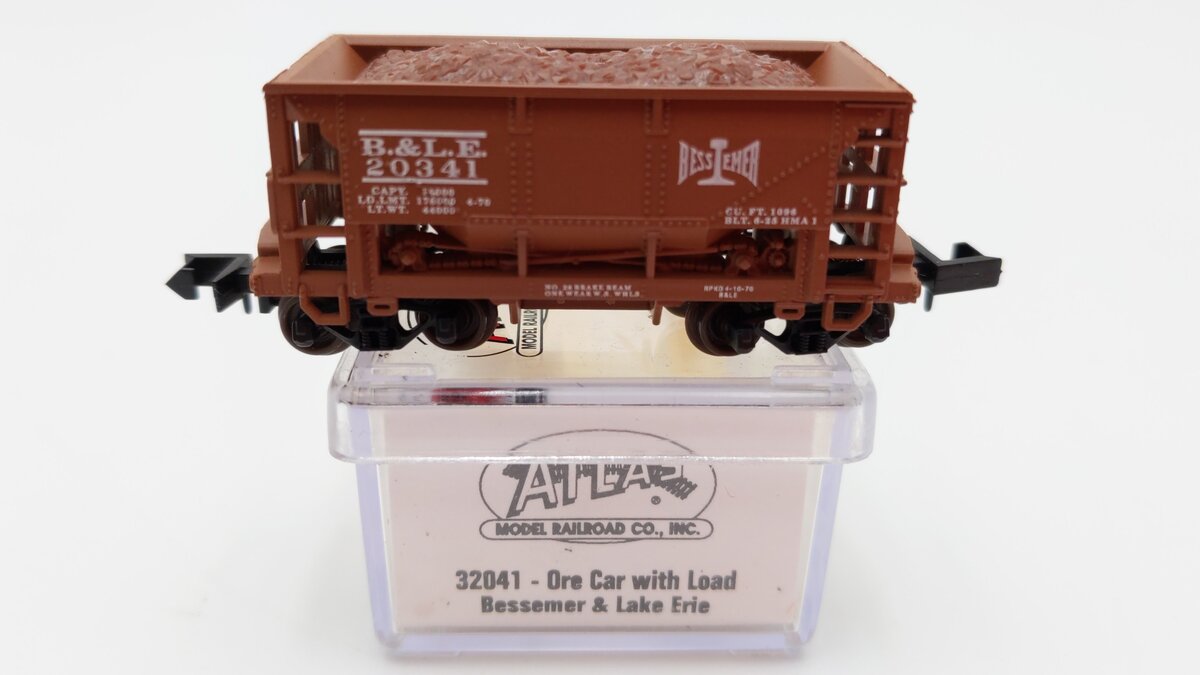 Atlas 32041 N Bessemer & Lake Erie Ore Car w/ Load #20341 LN/Box
