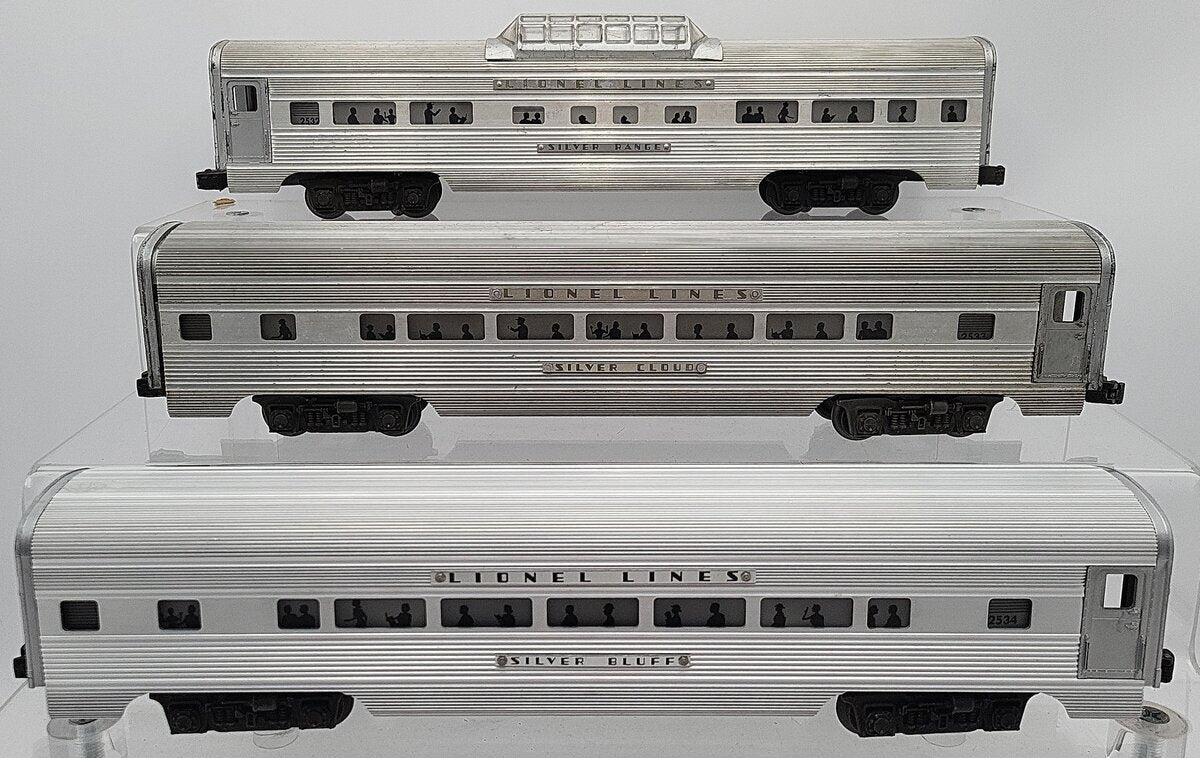 Lionel O Vintage Lionel Lines Aluminum Passenger Cars: 2532, 2533, 2534 [3] EX/Box