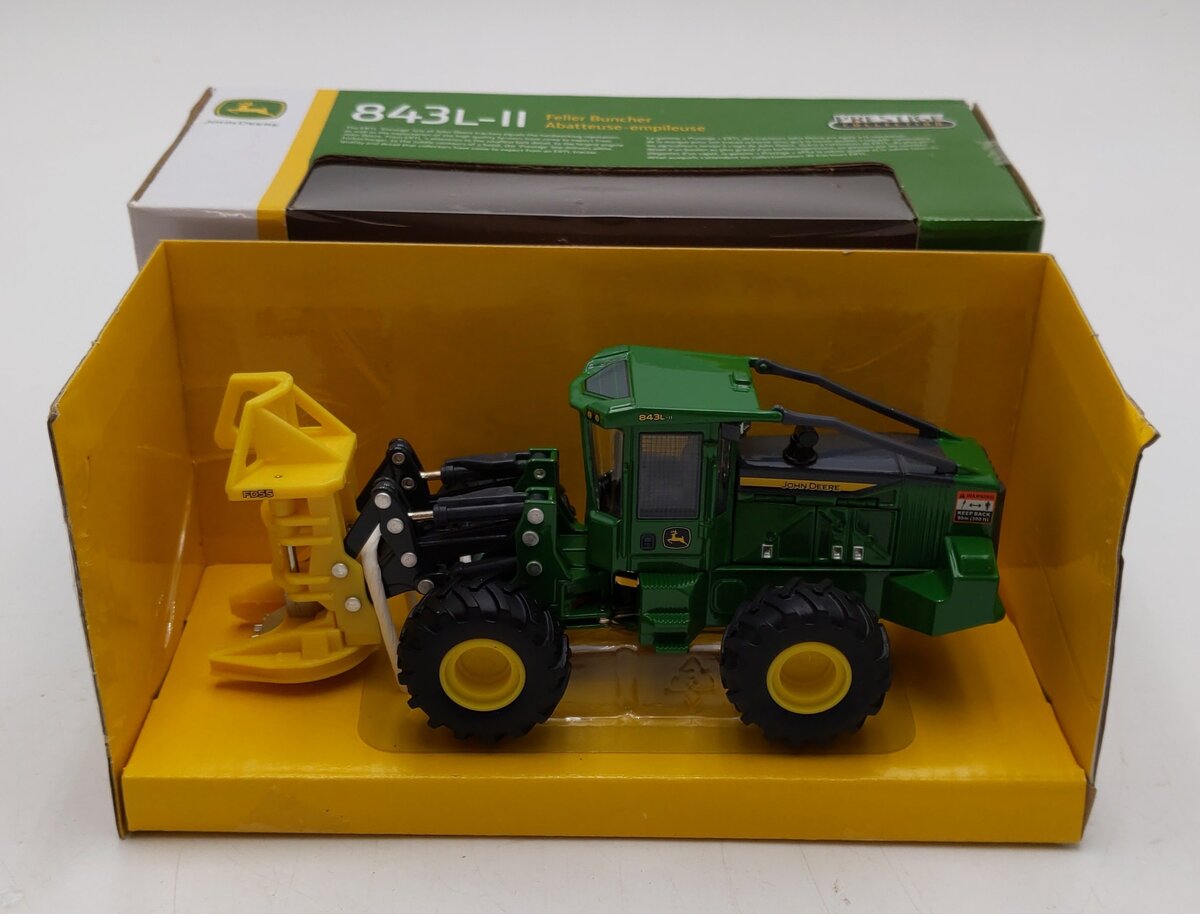 Ertl 45678 1:50 Scale Diecast John Deere 843L-II Wheeled Feller Buncher LP69917 LN/Box