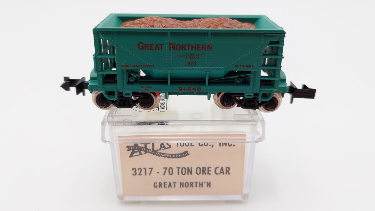 Atlas 3217 N Scale Great Northern 70 Ton Ore Car #91846 LN/Box