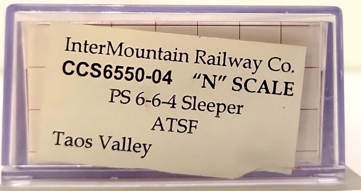 Centralia Car Shops CCS6550-04 N ATSF Taos Valley PS 6-6-4 Sleeper EX/Box
