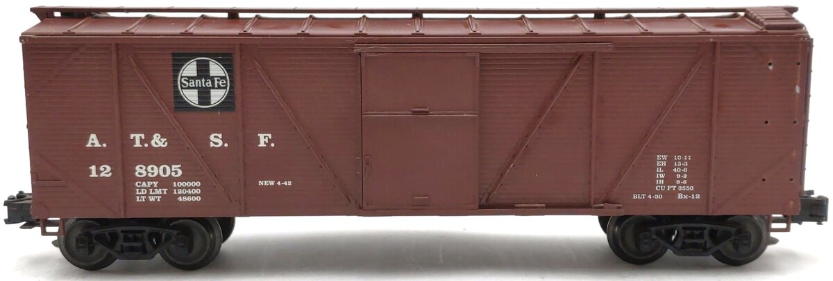 Crown OB-100 O Gauge Santa Fe Outside Braced Boxcar #128905 VG/Box