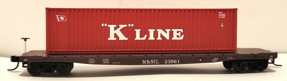 Walther N Scale K-Line 40' Hi-Cube Container & MSTL Flat Car #23861 LN/Box