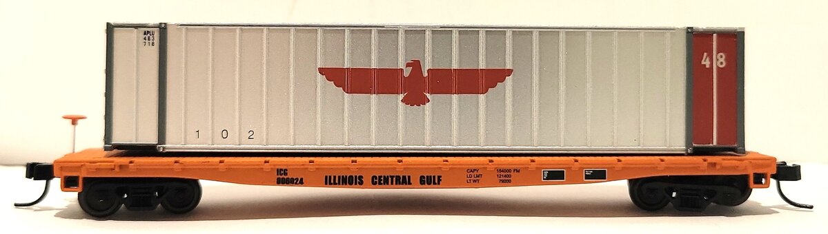 Walthers 933-3456 & 932-8221 N APC 48' Ribbed Container & ICG Flat Car #906024 LN/Box