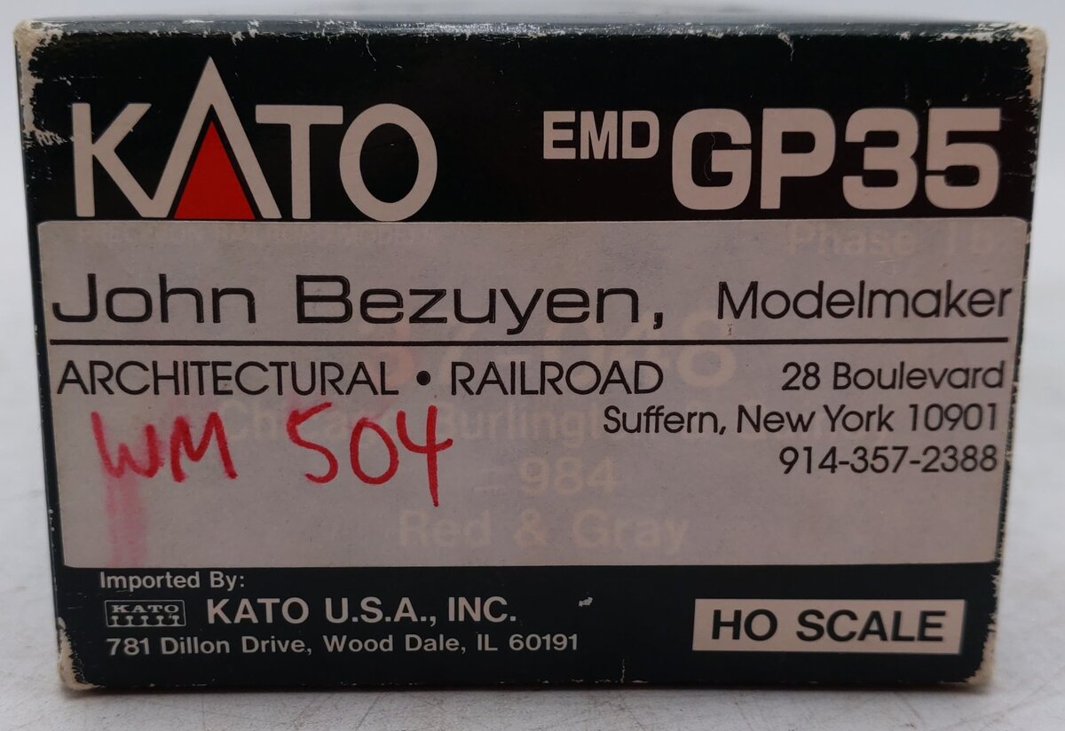 Kato HO Scale Western Maryland Powered Diesel Locomotive #504 EX/Box